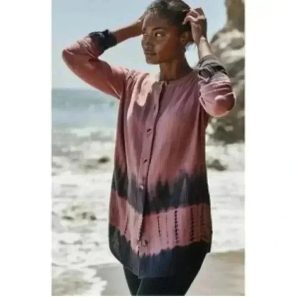J. Jill Pure Jill Tie Dyed Double Cloth Tunic Purple Size S - Picture 1 of 9